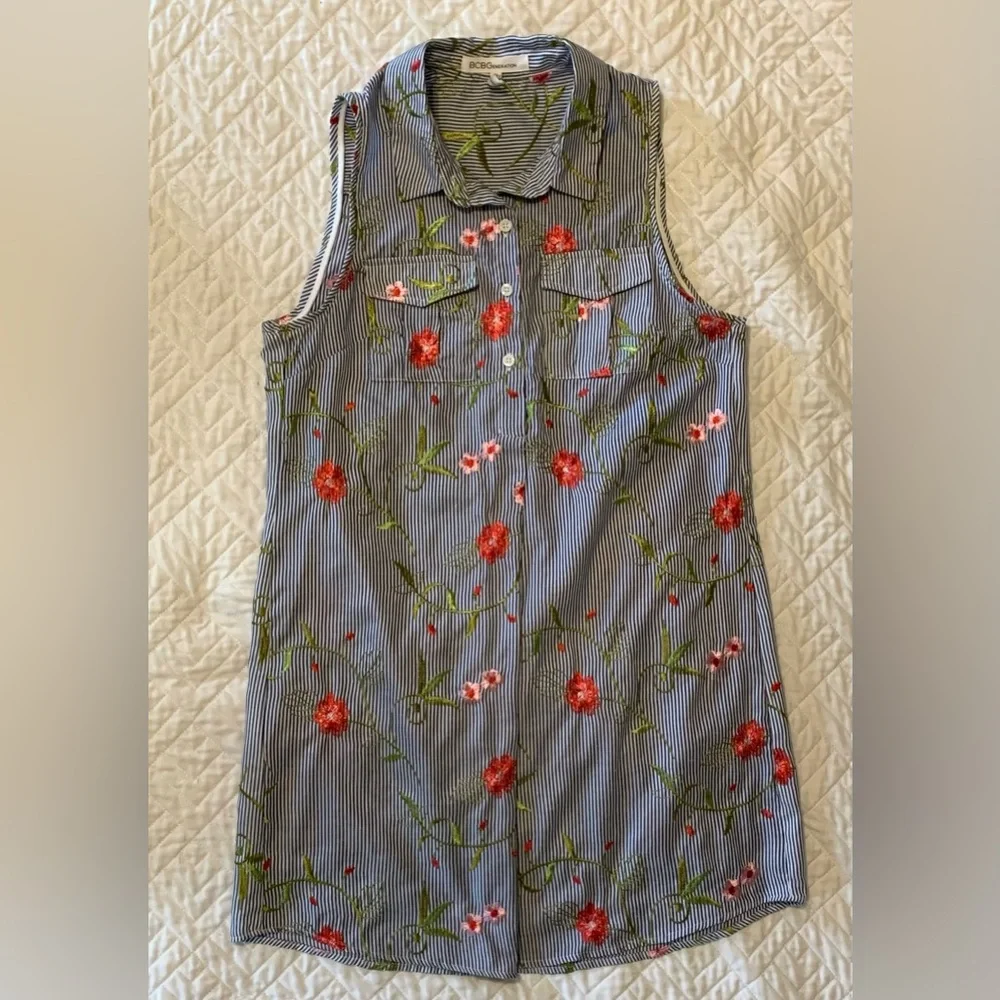 BCBGeneration Embroidered Shirt Dress - Picture 3 of 15